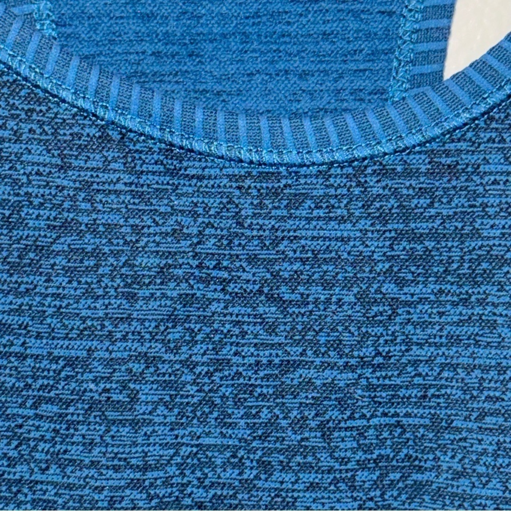 Athleta Heather Blue Speedlight Tank Top Racerback Ruched Tank Top Size Large - Picture 3 of 7